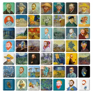 مگنت خندالو طرح ونسان ونگوگ Van Gogh مدل مربعی کد 74 مجموعه 49 عددی