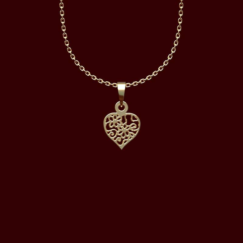 گردنبند طلا 18 عیار زنانه مدوپد مدل قلب کد GG2-1-1046