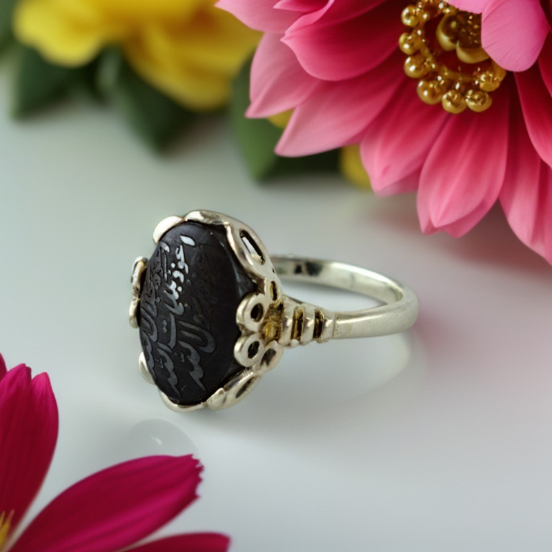 انگشتر نقره زنانه ملک زیور مدل هفت جلاله حدید کد 68