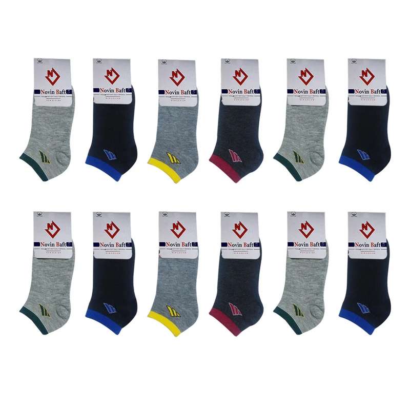 جوراب ساق کوتاه زنانه کد T4 بسته 12 عددی