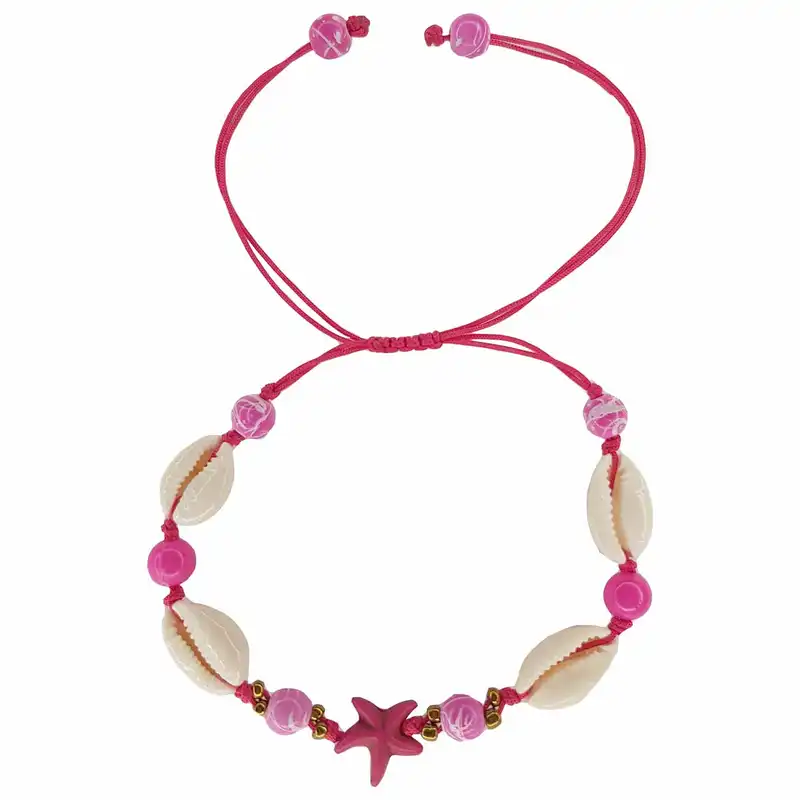 پابند زنانه ماه فام مدل ستاره دریایی و صدف