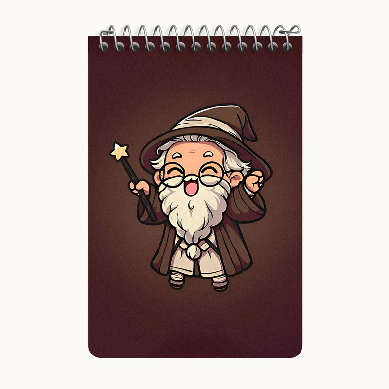 دفتر یادداشت 50 برگ خندالو طرح گندالف هری پاتر (Harry Potter) کد F9404