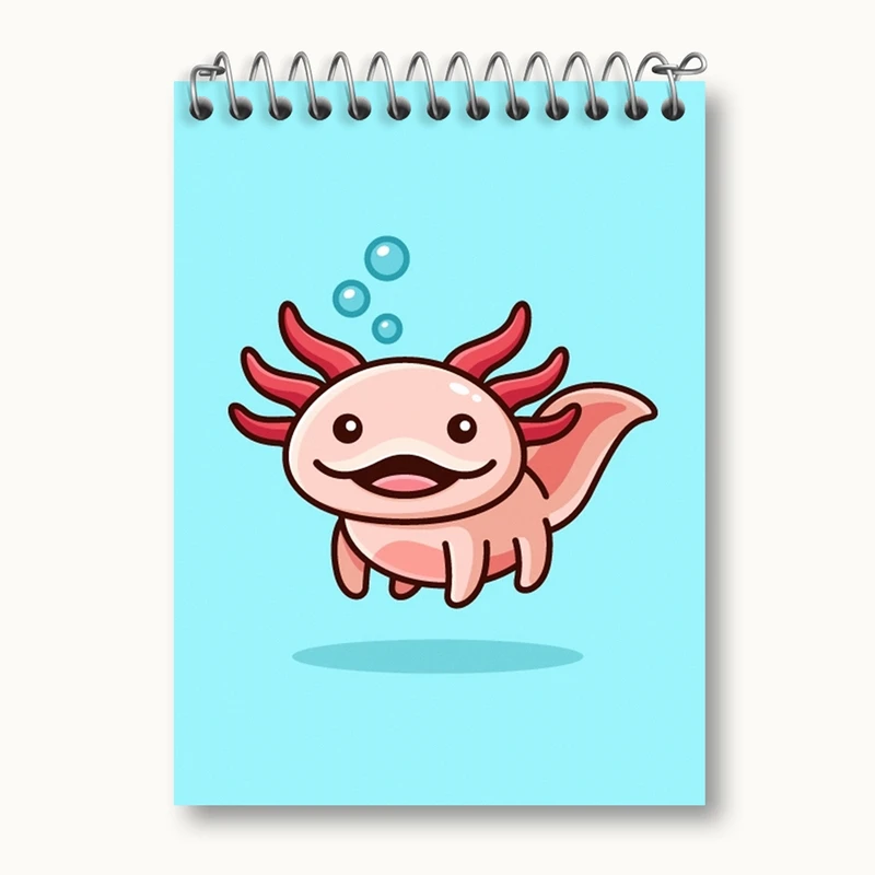 دفتر یادداشت 50 برگ خندالو مدل حیوانات آبزی ماهی اکسولوتل کد 28155