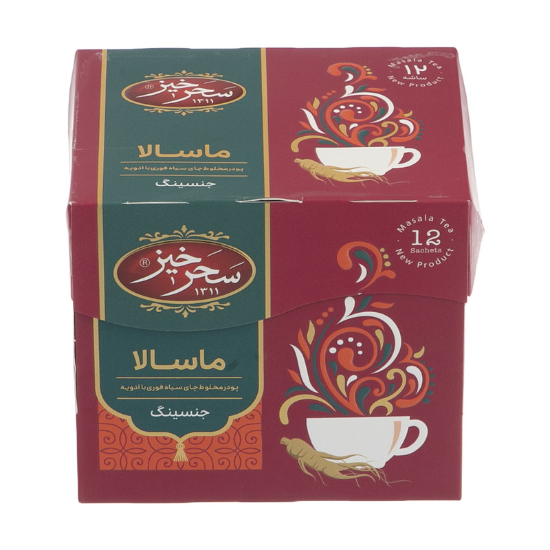 چای ماسالا جنسینگ سحرخیز - 180 گرم بسته 12 عددی