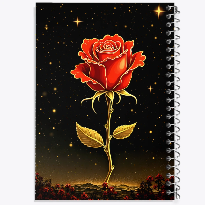 دفتر شطرنجی 50 برگ خندالو طرح گل رز کد F7592