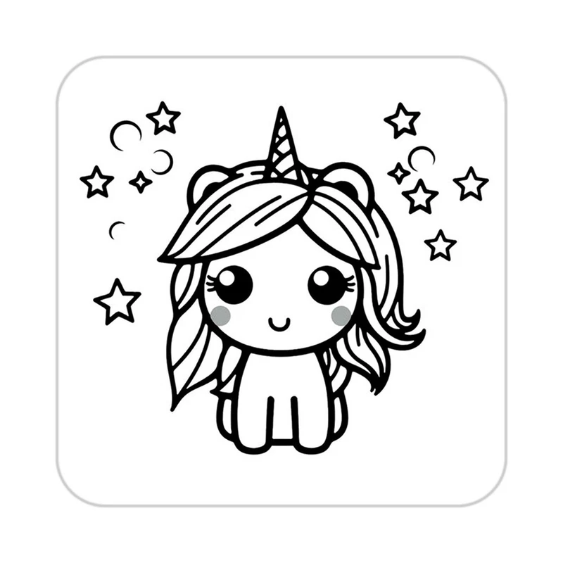 زیر لیوانی کاکتی طرح اسب تک شاخ و یونیکورن مدل mp29786