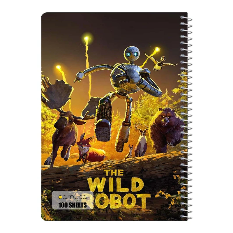 دفتر مشق 100 برگ سیمی کارنیکا طرح ربات وحشی The Wild Robot کد 35396
