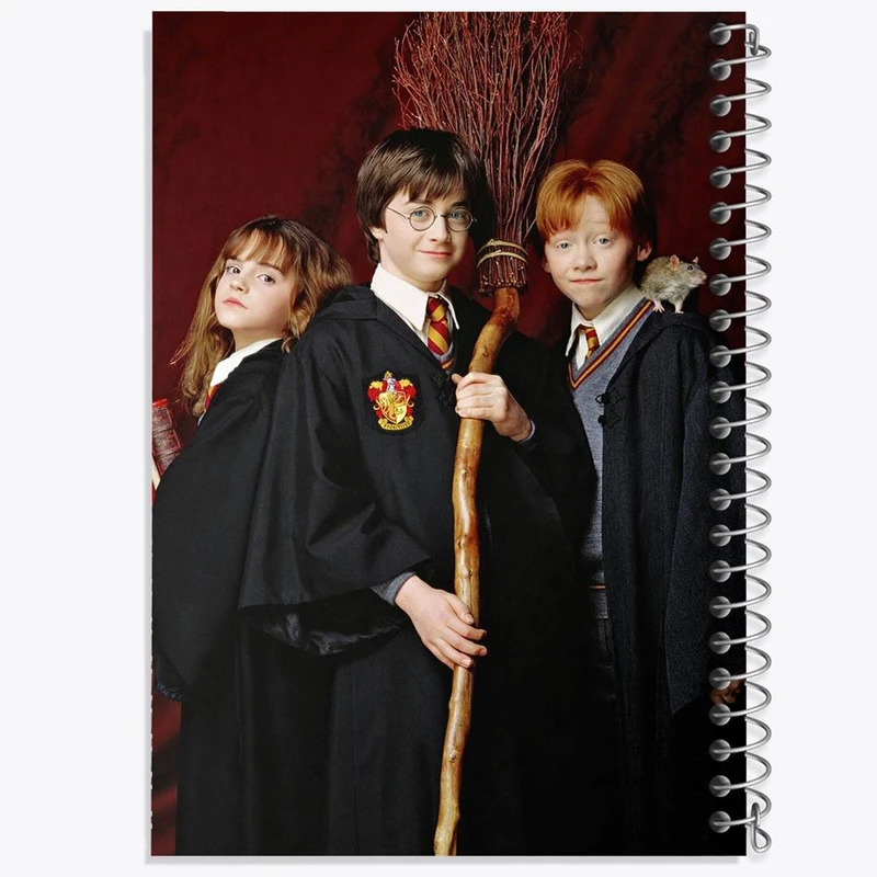 دفتر شطرنجی 50 برگ خندالو طرح رون و هرمیون و هری پاتر Harry Potter کد 2914