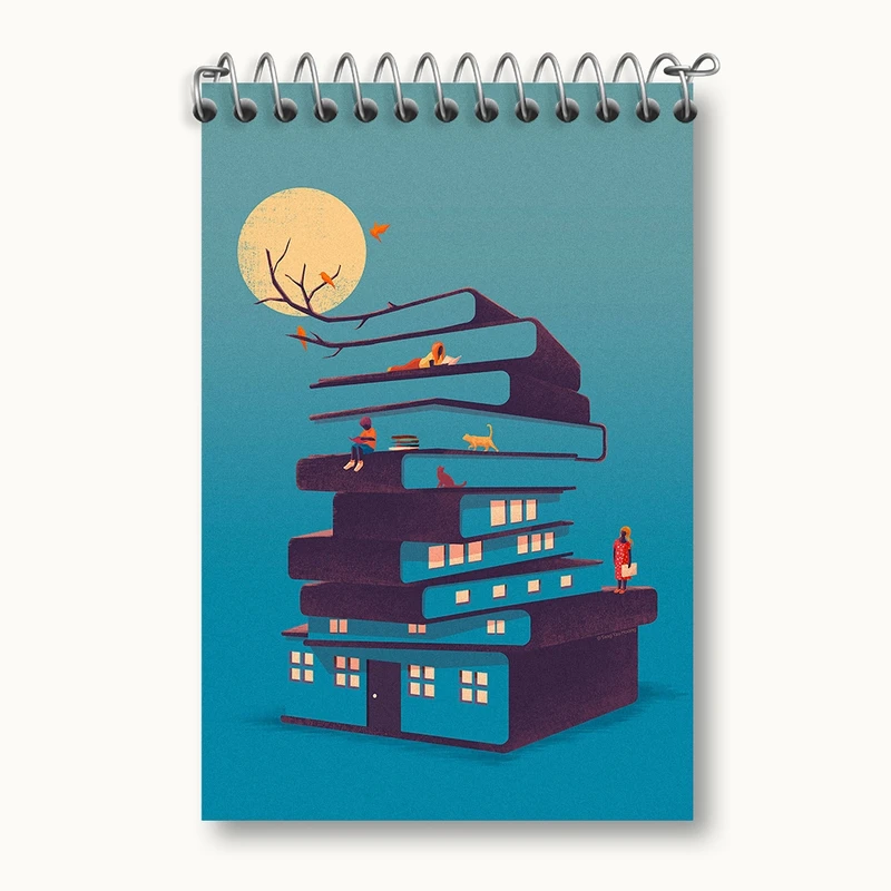 دفتر یادداشت 50 برگ خندالو مدل کتاب (Book) کد F234