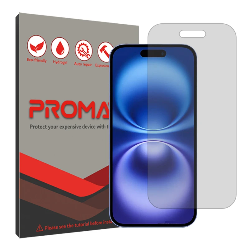 محافظ صفحه نمایش شفاف پرومیت مدل Resistant مناسب برای گوشی موبایل اپل iPhone 16