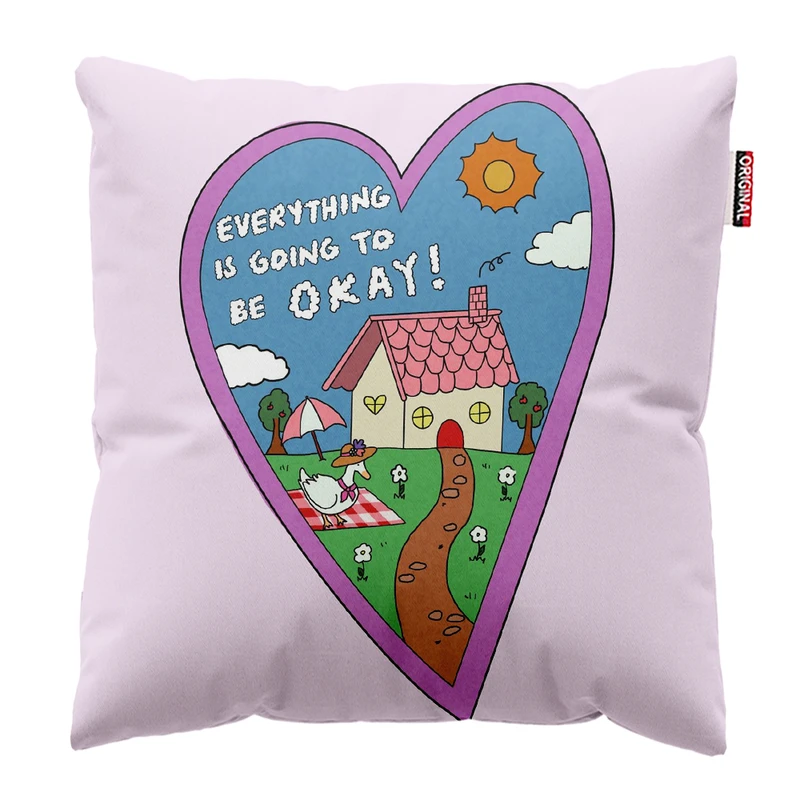 کوسن پاد آفرین مدل پینترستی کارتونی کد PK304334 سایز 30*30 سانتی متر