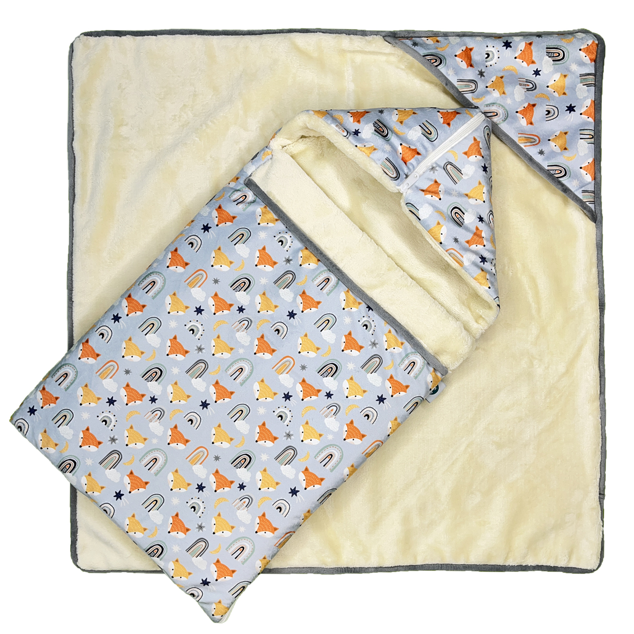 سرویس خواب نوزاد طرح روباه و رنگین کمان مجموعه 2 عددی