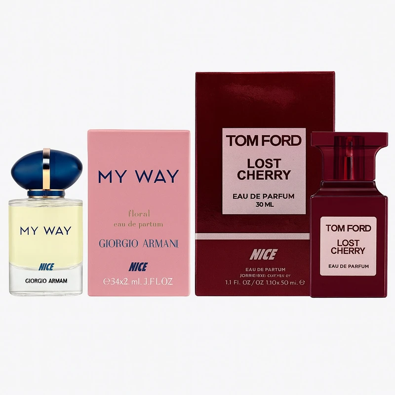 عطر جیبی زنانه نایس مدل تام فورد لاست چری و مای وی با رایحه گرم حجم 30 میلی‌لیتر بسته 2 عددی