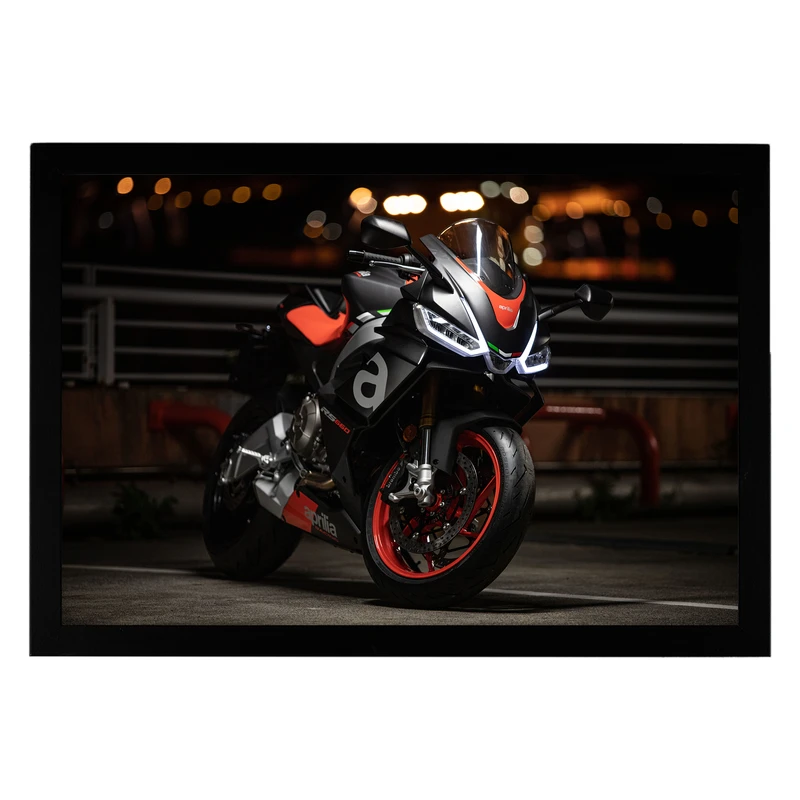 تابلو ساده بکلیت طرح موتور سنگین Aprilla RS600 مدل B-pe600rs فریم مشکی