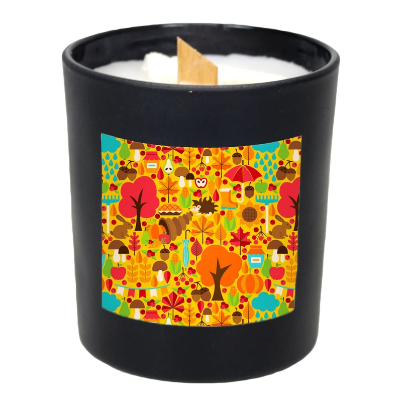 شمع لیوانی طرح پاییز مدل candle1099