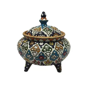 شکلات خوری میناکاری مدل پایه دار
