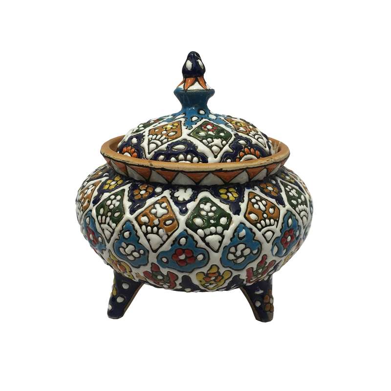 شکلات خوری میناکاری مدل پایه دار