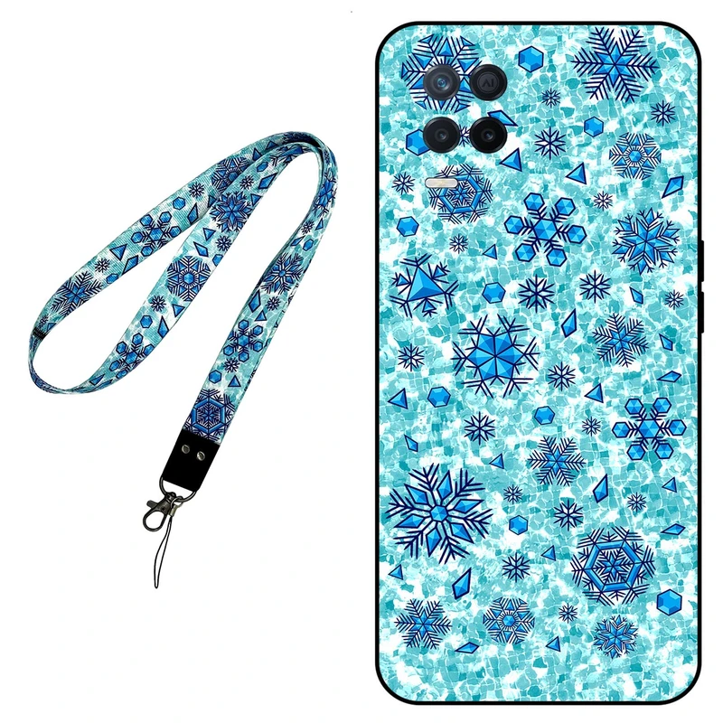 کاور مگافون طرح برف مدل 0014 مناسب برای گوشی موبایل ریلمی Narzo 30 5G به همراه بند گردنی