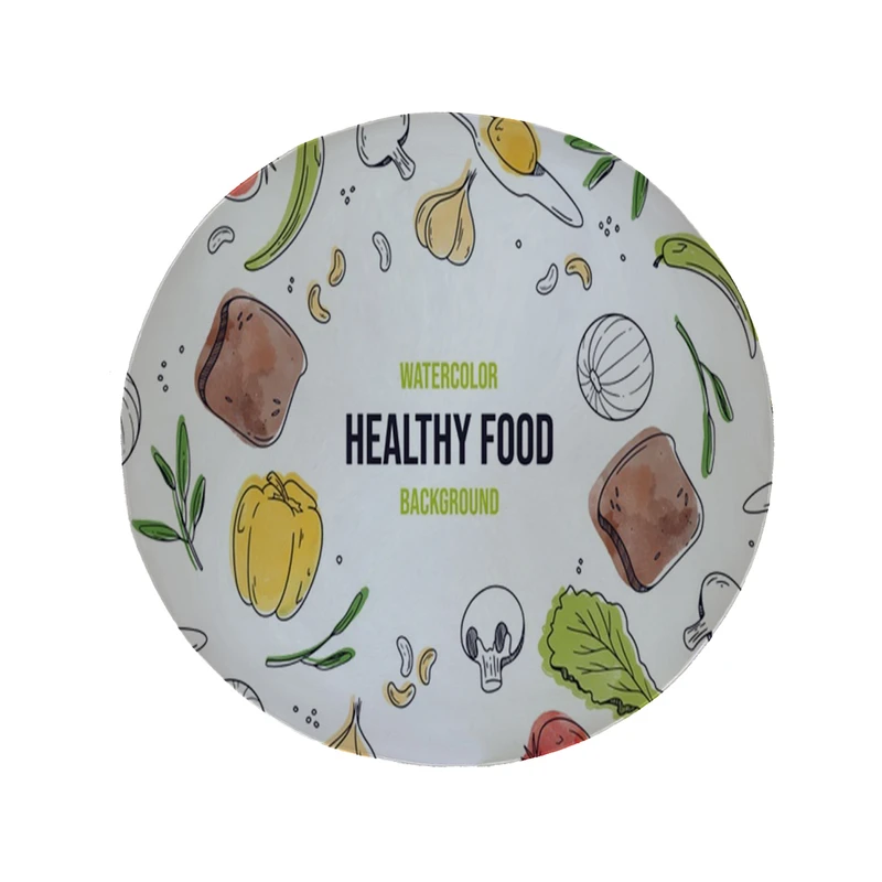      پادری مدل دایره طرح غذای سالم کد 8080 سایز 90 × 90 سانتی متر