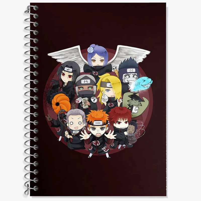 دفتر لغت 50 برگ خندالو مدل گروه اکاتسوکی انیمه ناروتو Naruto کد 11229