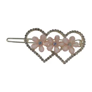 گیره مو زنانه مدل بابونه طرح قلبی