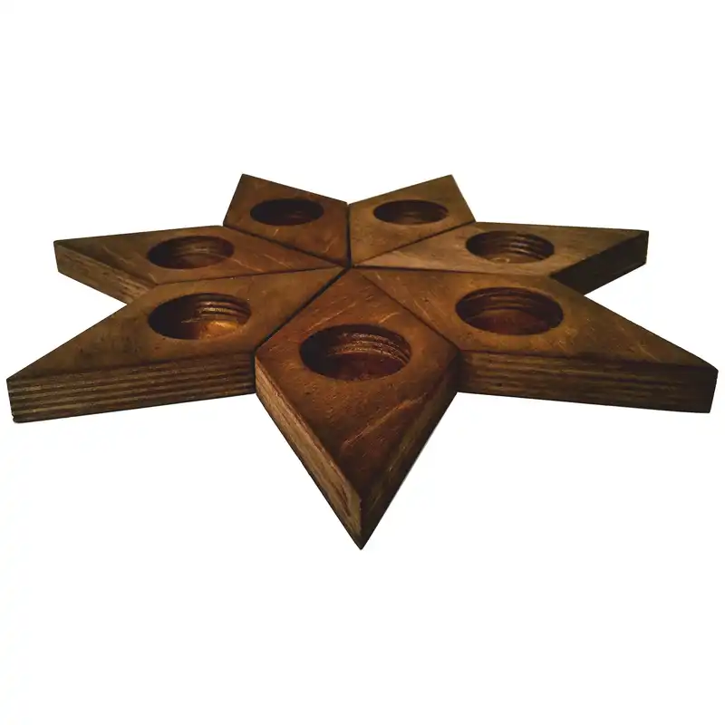 جاشمعی چوبی مدل دیاموند مجموعه هفت عددی