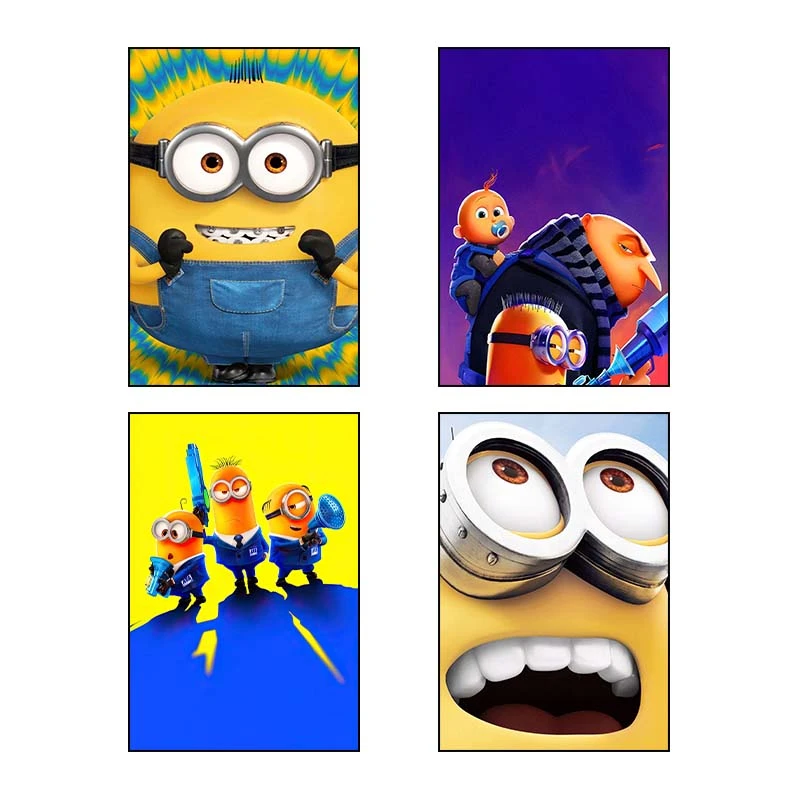 تابلو شاسي کارنيکا طرح من نفرت‌انگیز Despicable Me کد 62212 مجموعه 4 عددی