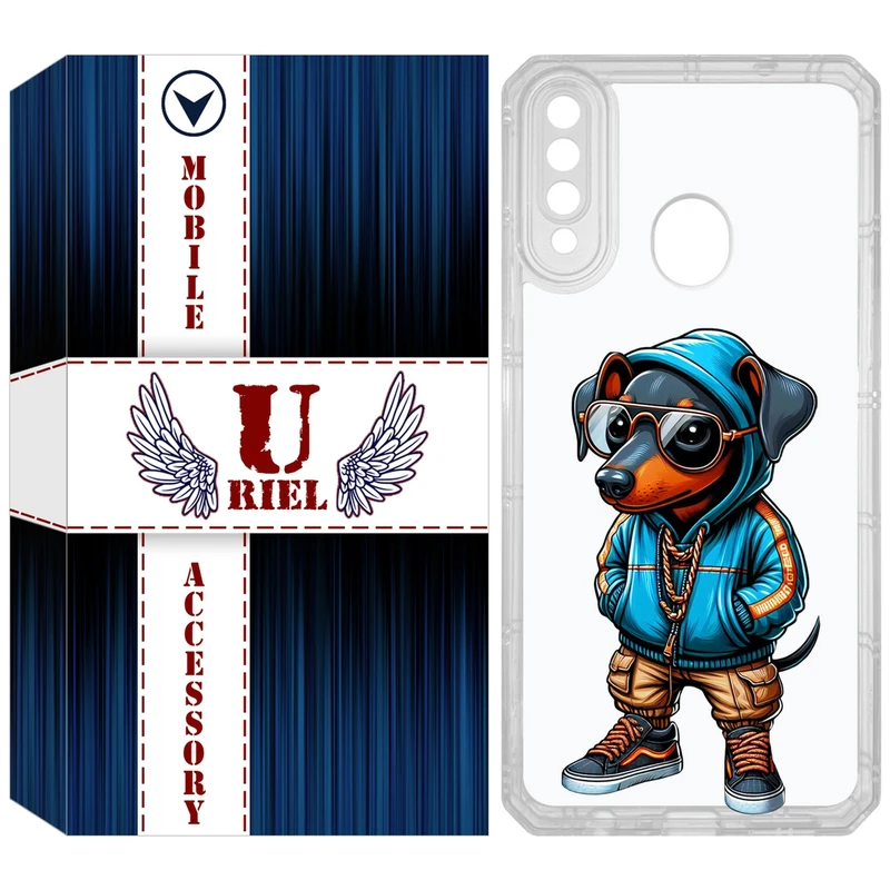 کاور یوریل مدل Clear کد 49 طرح سگ مناسب برای گوشی موبایل سامسونگ Galaxy A20s