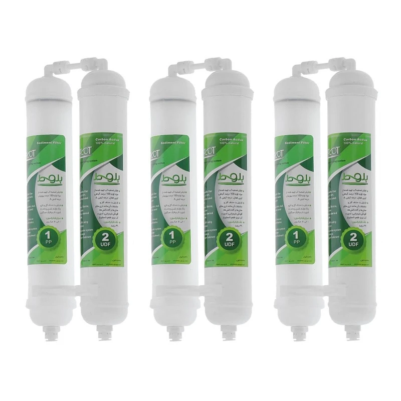 فیلتر تصفیه آب یخچال و فریزر بلوط مدل الیافی و کربن گیاهی BLT 2500 G مجموعه 6 عددی 