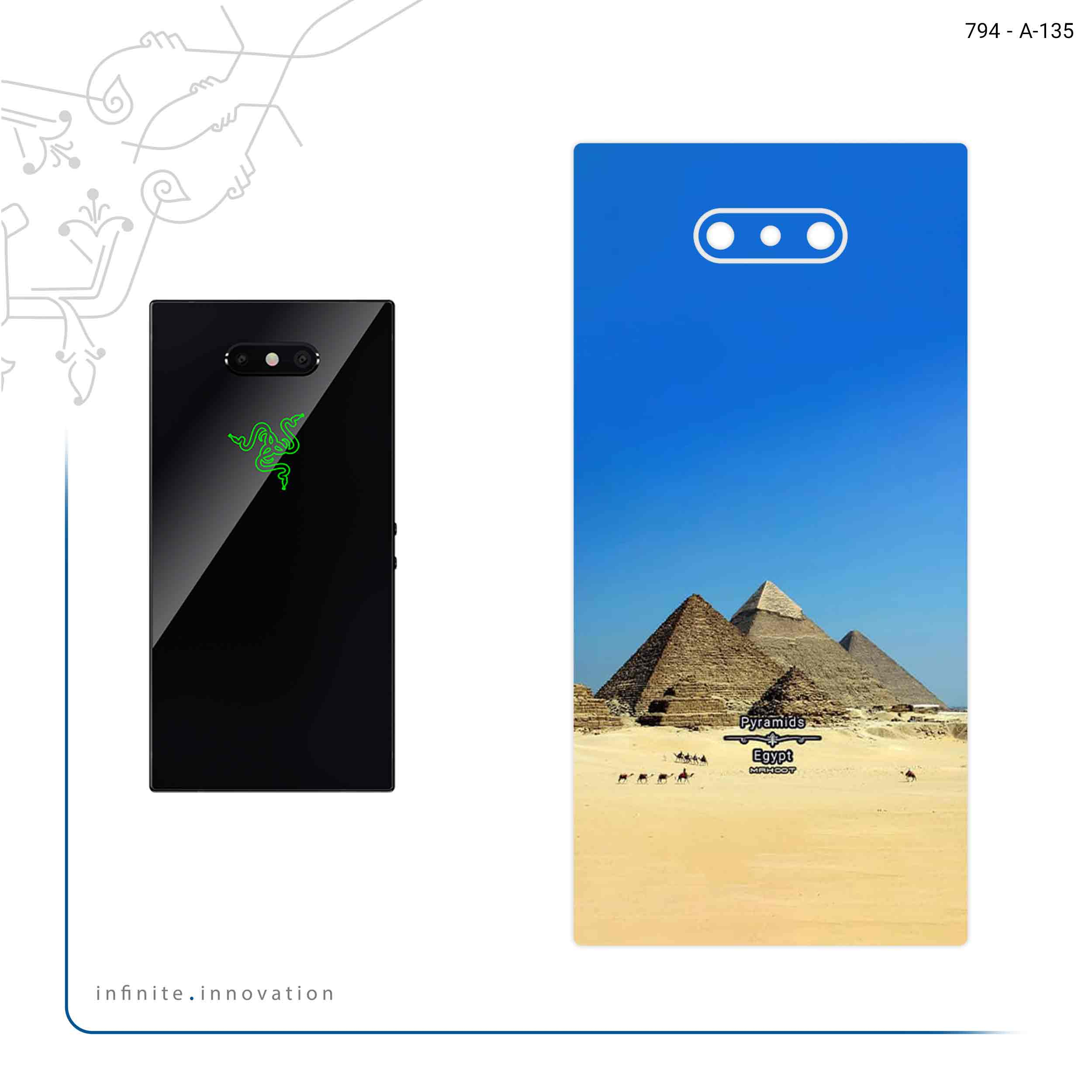 برچسب پوششی ماهوت مدل Pyramids of Egypt مناسب برای گوشی موبایل ریزر Phone 2