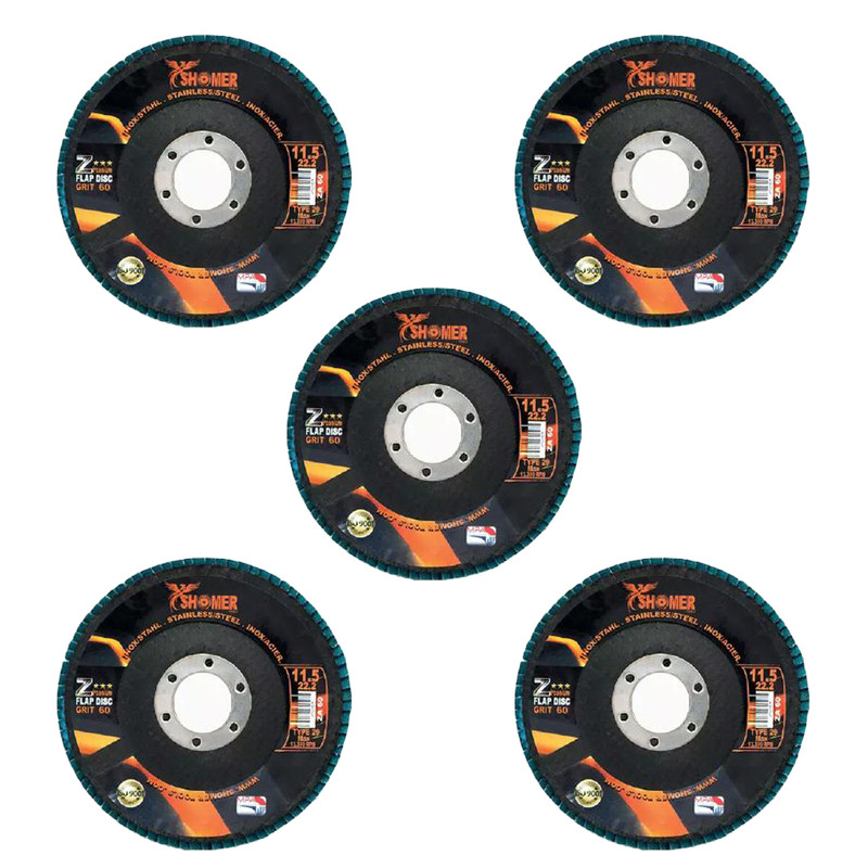 سنباده فلاپ دیسک شومر مدل P40 کد 11.5 بسته 5 عددی