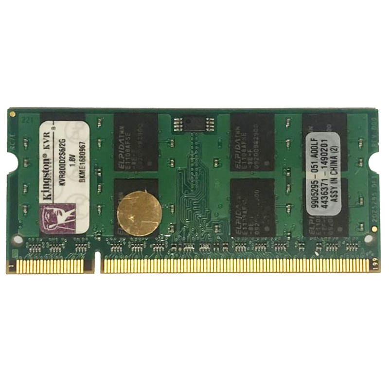 رم لپ تاپ DDR2 تک کاناله 800 مگاهرتز CL6 کینگستون مدل KVR800D2S6/2G ظرفیت 2 گیگابایت