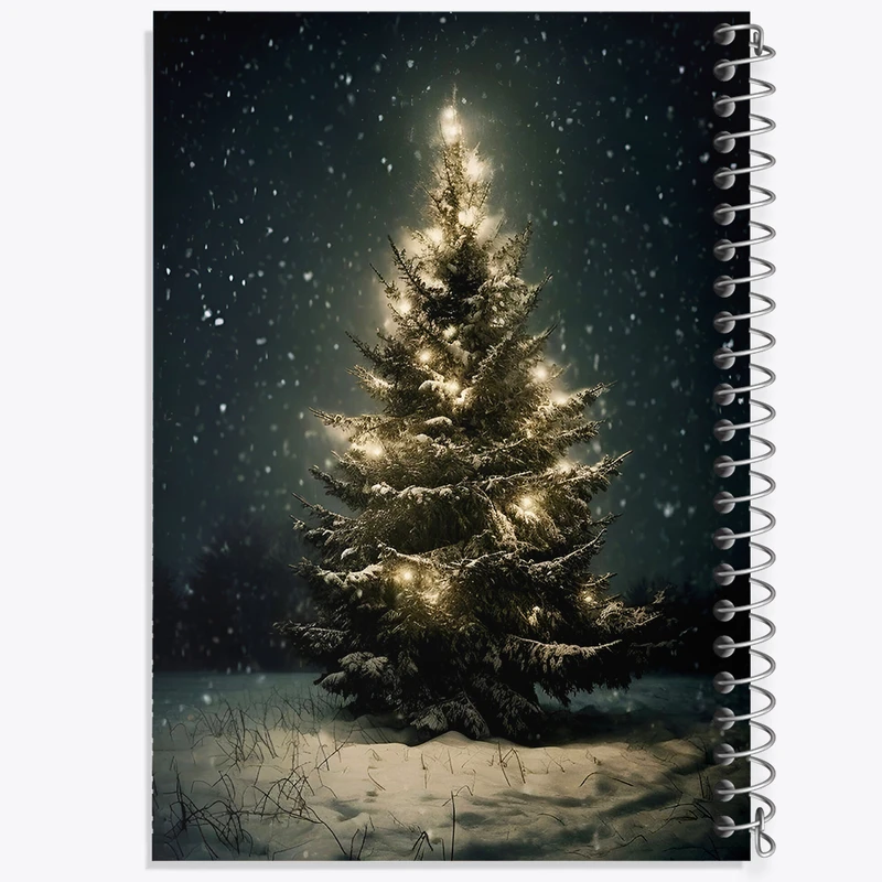 دفتر مشق 50 برگ خندالو طرح درخت کاج برفی کد F7353