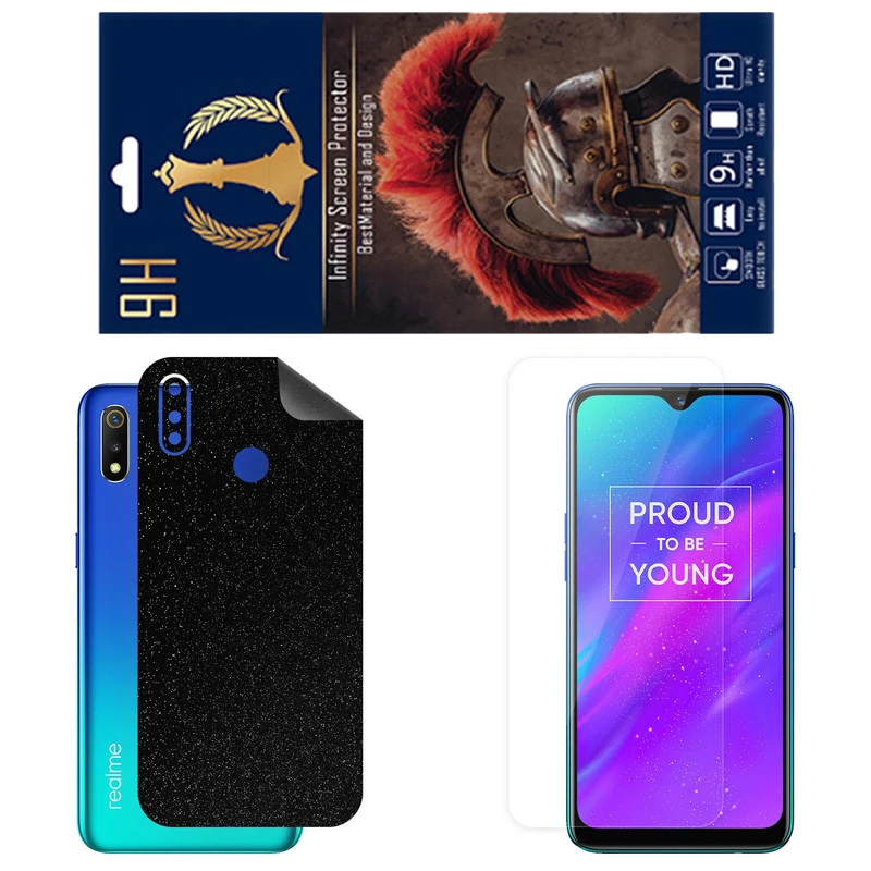 محافظ صفحه نمایش اینفینیتی مدل PRO مناسب برای گوشی موبایل ریلمی 3 به همراه برچسب پوششی