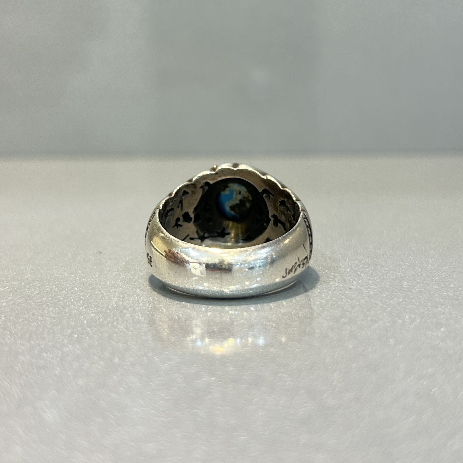 انگشتر نقره مردانه مدل اسپرت نگین فیروزه نیشابوری 168 - - 4