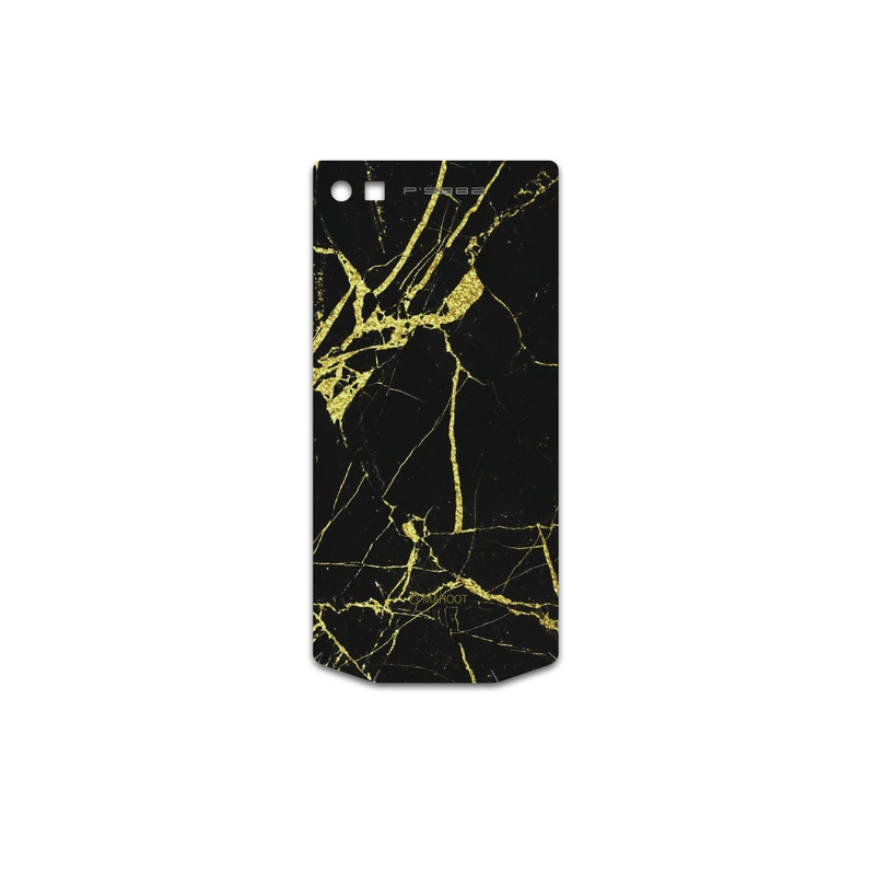 برچسب پوششی ماهوت مدل Graphite-Gold-Marble مناسب برای گوشی موبایل بلک بری Porsche Design P9982