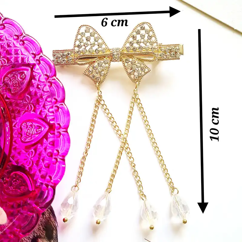 گیره مو زنانه مدل پاپیون آویزدار کد brg 4035