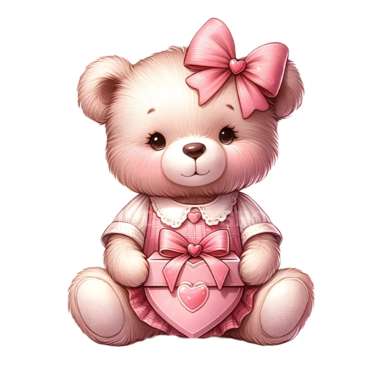 استیکر پارچه و لباس پاد آفرین مدل کارتونی خرس تدی کد S5002