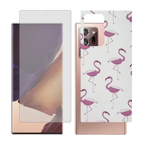 Glass Together model transparent glass screen protector suitable for Samsung Galaxy Note20 Ultra 5G mobile phone with cover sticker on the back of the phone