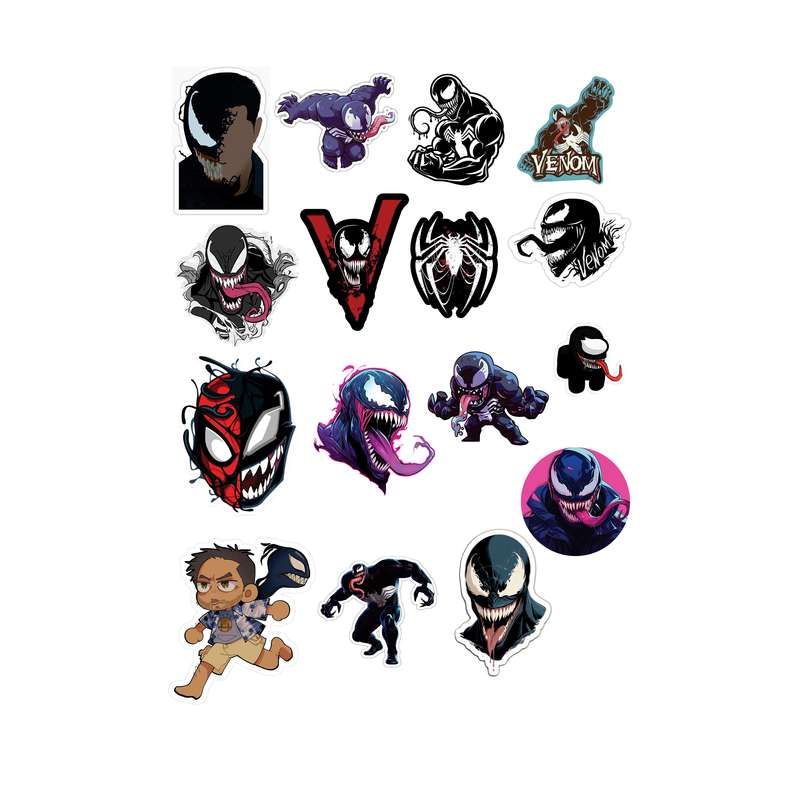 استیکر لپ تاپ رنجی شاپ طرح Venom کد A29 مجموعه 16 عددی استیکر لپ تاپ رنجی شاپ طرح Venom کد A29 مجموعه 16 عددی