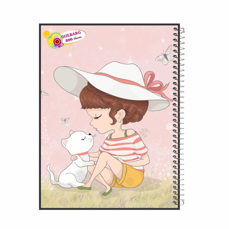 دفتر مشق 200 برگ گلبرگ طرح  دخترانه  کد 5057