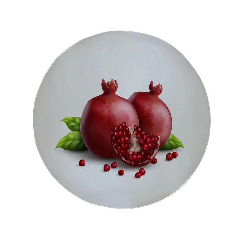 پادری مدل دایره طرح انار کد 8429 سایز 90 × 90 سانتی متر