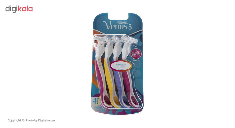 خودتراش زنانه ژیلت مدل Venus 3 بسته 4 عددی