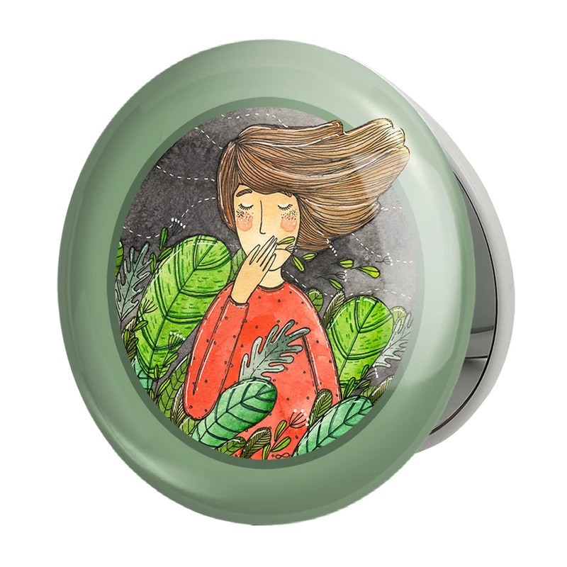 آینه جیبی خندالو طرح دختر مدل تاشو کد 5565 