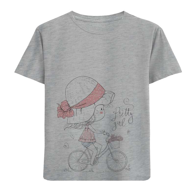 تی شرت آستین کوتاه دخترانه مدل دخردوچرخه سوار D5