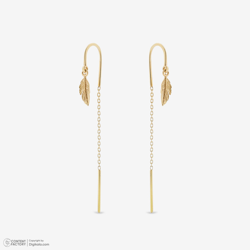 گوشواره بخیه‌ای طلا 18 عیار زنانه جواهری راز مدل 2412-42 - 5
