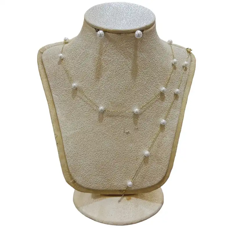 نیم ست زنانه مدل زنجیر و مروارید کد S-NM01