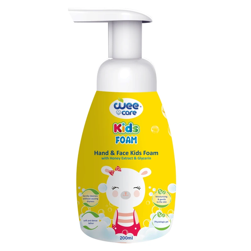 فوم شست و شوی دست و صورت کودک وی کر مدل Kids عصاره عسل حجم 200 میلی لیتر