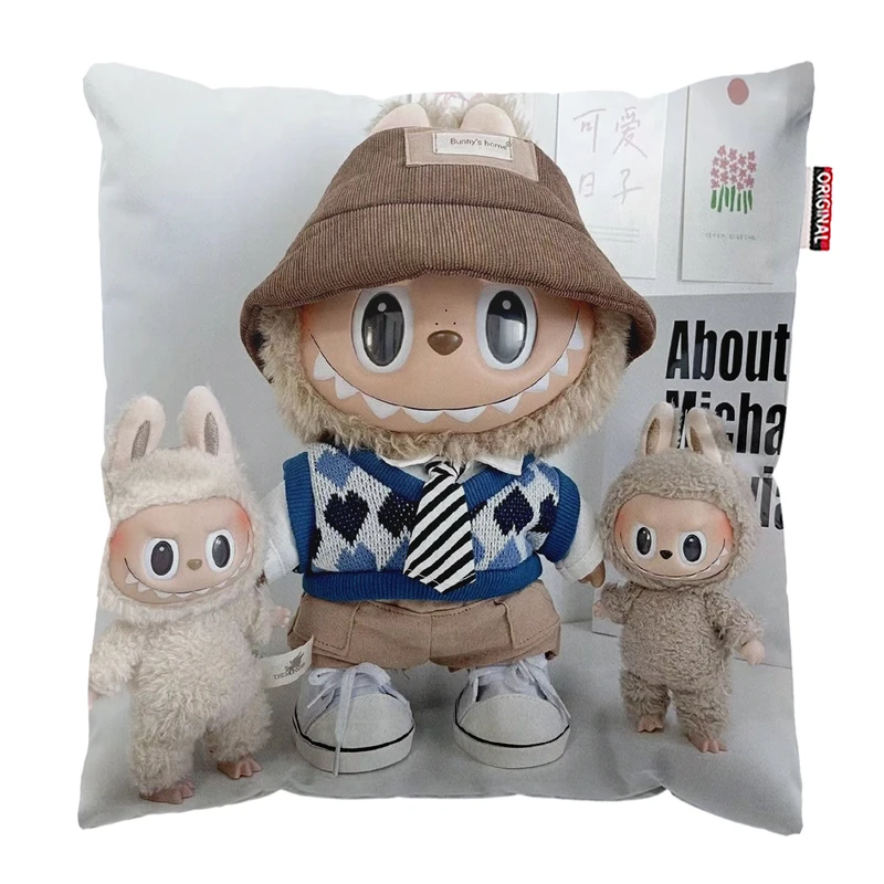 کوسن پاد آفرین مدل عروسک لبوبو کد PK401823 سایز 40*40 سانتی متر