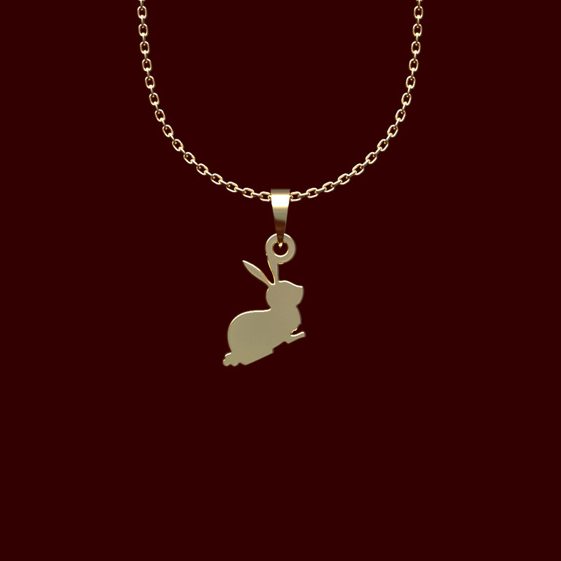 گردنبند طلا 18 عیار زنانه مدوپد مدل خرگوش کد GG2-1-1138